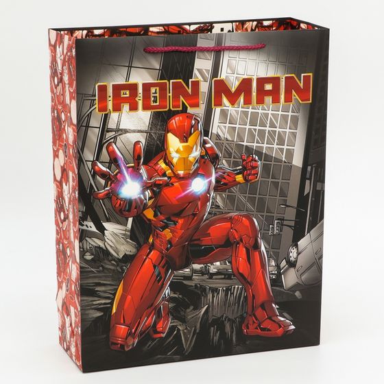 !Пакет подарочный "Iron Man", Мстители, 31х40х11,5 см