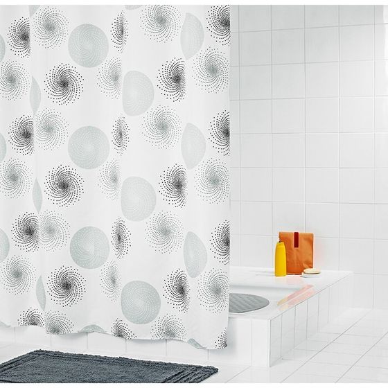 Штора для ванной комнаты Hurricane, цвет серый /серебряный 180х200 см