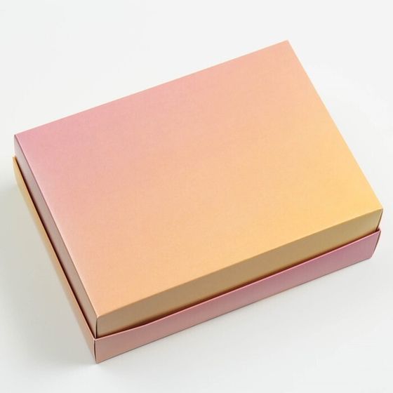 !09 Подарочная коробка (набор 4 штуки) сборная &quot;Рассвет&quot;, 21 х 15 х 7 см.