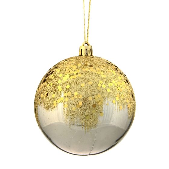 Набор из 12шт Украшение новогоднее Шар &quot;Золотое напыление&quot;, D8 см, L35 W27 H9 см