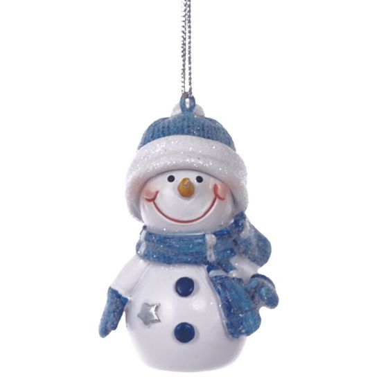 Фигурка декоративная подвесная &quot;Снеговик&quot;, L4 W2,5 H6 см, 2в.