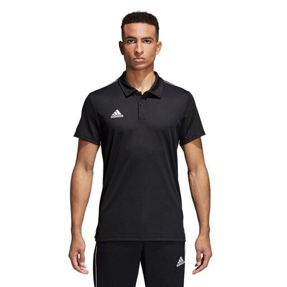 Мужская футбольная майка-поло спортивная черная с логотипом Adidas Core 18 M CE9037
