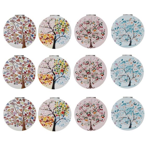 Зеркало карманное, Д7 Ш7 В1 см, 4в.