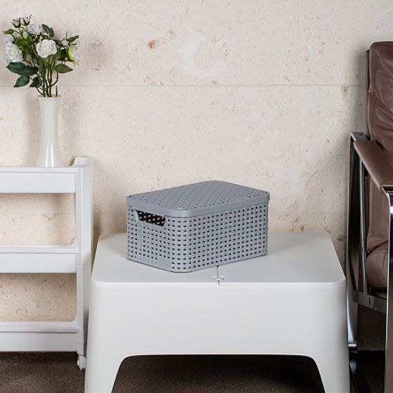 Корзинка STYLE S светло-серый 6л с крышкой