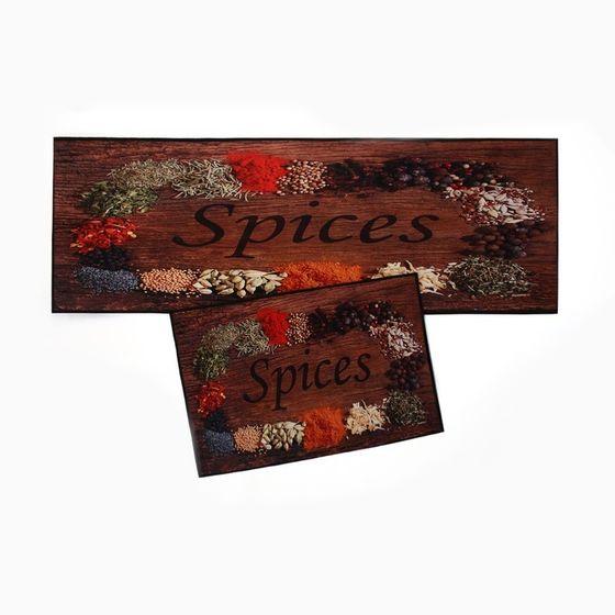 Набор ковриков для кухни Этель &quot;Spices&quot; 2 шт, 40х60 см, 40х120 см