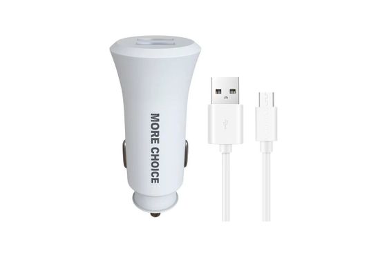 Автомобильное З/У More Choice AC23m 2.4A micro USB белый
