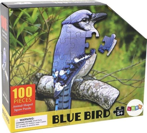 LeanToys Puzzle 100 Elementów Motyw Ptak Niebieski Zwierzęta