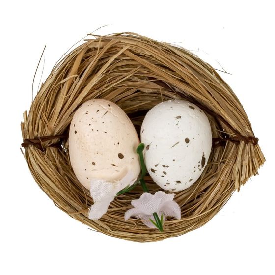 Набор из 6-ти изделий декоративных &quot;Гнездо пасхальное&quot; (6*3), L16,5 W11,5 H3 см