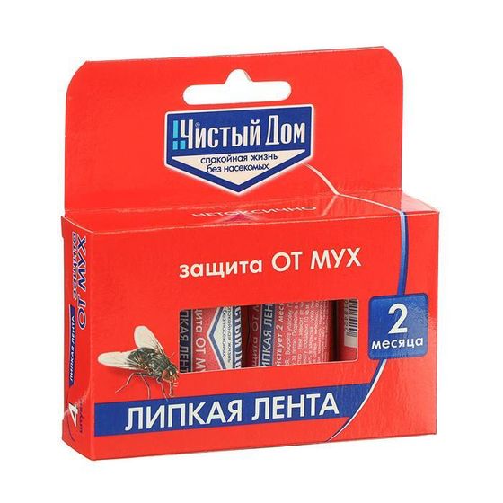 Липкая лента от мух Чистый дом, с аттрактантом