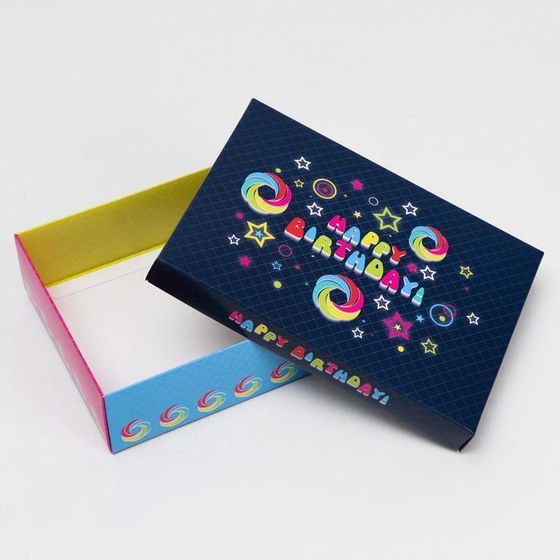 !09 Подарочная коробка (набор 4 штуки) сборная "Диско", 21 х 15 х 5,7 см