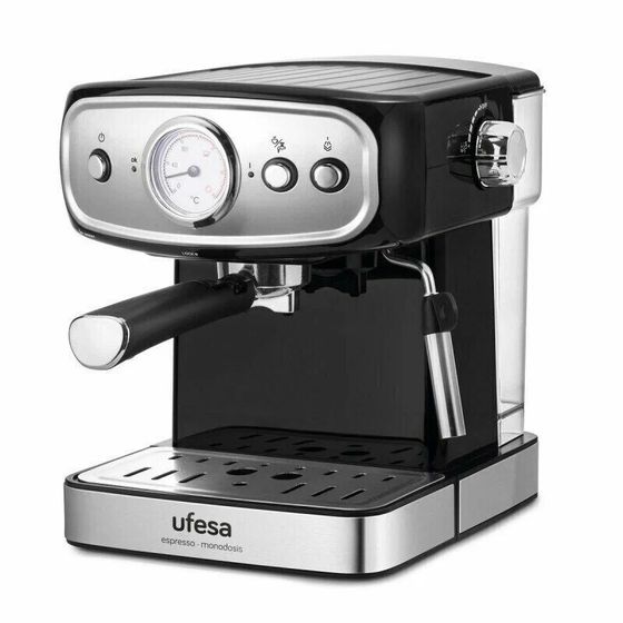 Кофеварка рожковая Ufesa CE7244 BRESCIA (71705061) 850Вт серебристый/черный