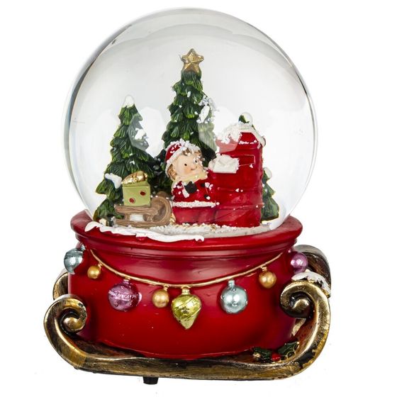 Фигурка декоративная &quot;Рождество&quot; в стекл шаре (ключ, муз), L11 W10 H14 см