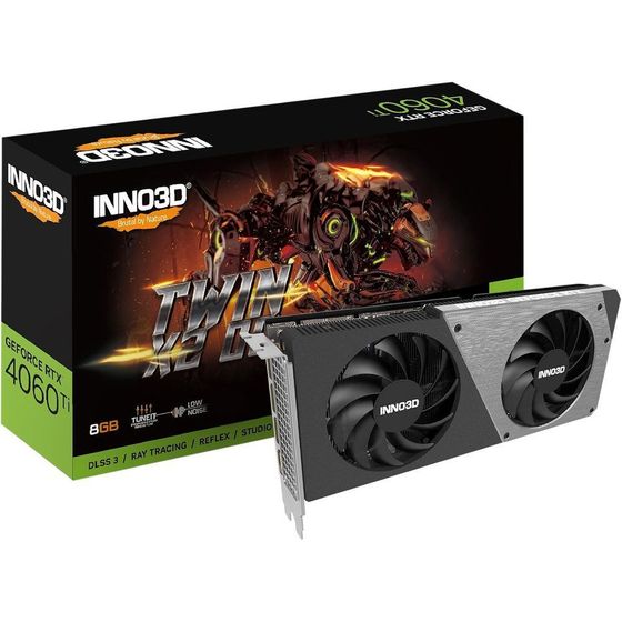 Видеокарта INNO3D RTX4060Ti 8GB TWIN X2 GDDR6 128-bit DPx3 HDMI 2FAN RTL