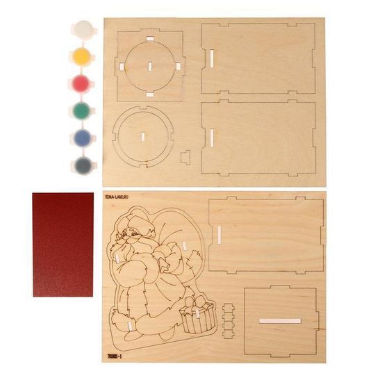 !09 Роспись копилки «Дед Мороз с подарками»