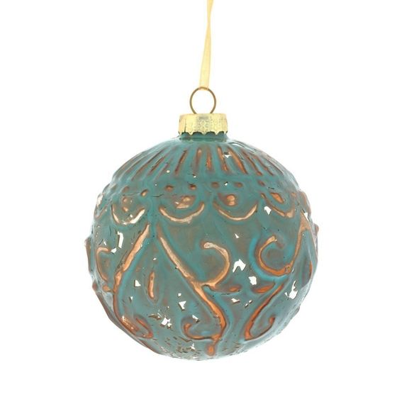 !09 Украшение новогоднее Шар &quot;Винтаж&quot;, состаренный D 8 см, L8 W8 H8 см