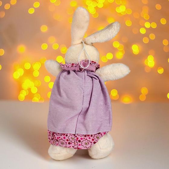 !09 Мягкая игрушка «Заюша», платье в горох