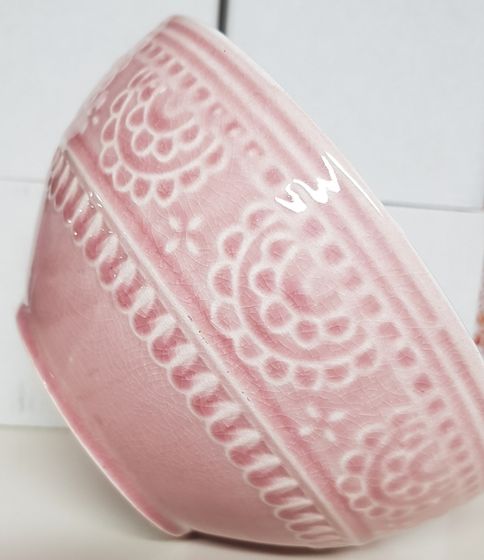 !09 Набор 2 штуки - Салатник, 17 см., каменная керамика, Индонезия, цвет розовый