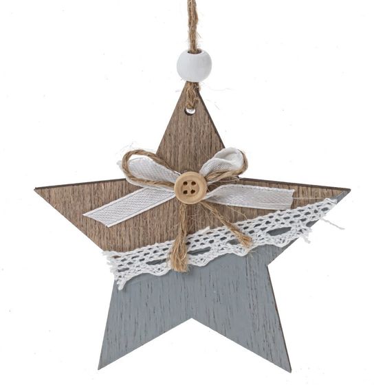 Изделие декоративное подвесное &quot;Ангел/Ёлка/Звезда&quot;, L9 W1 H11,5 см, 3в.