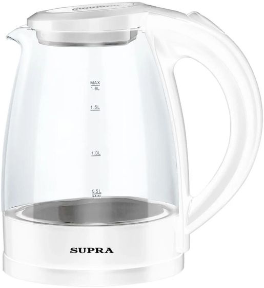Чайник электрический Supra KES-1854G 1.8л 1500Вт белый/прозрачный
