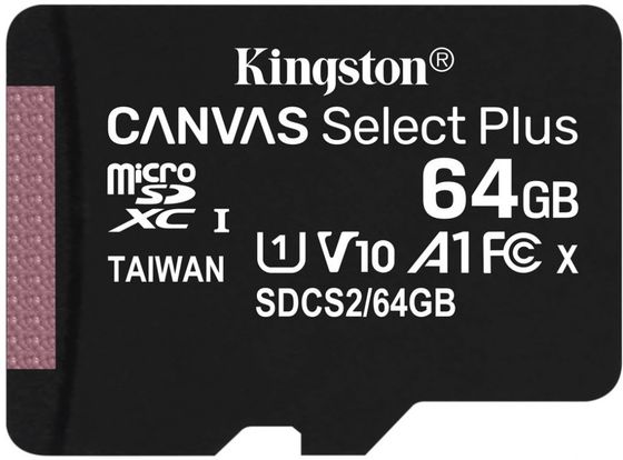 Карта памяти microSDXC 64Gb Kingston SDCS2/64GbSP Canvas Select Plus