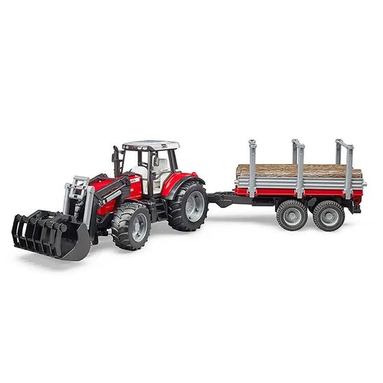 BRUDER Tractor Massey Ferguson 7480 C/Pisa And Trailer 02046