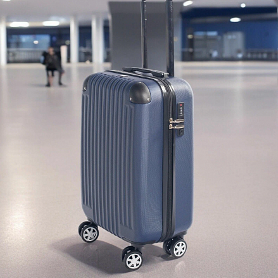 Набор чемоданов TOPAZ синих 2шт ABS с накладными углами