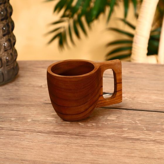 Кружка, 12×7×8 см, тиковое дерево