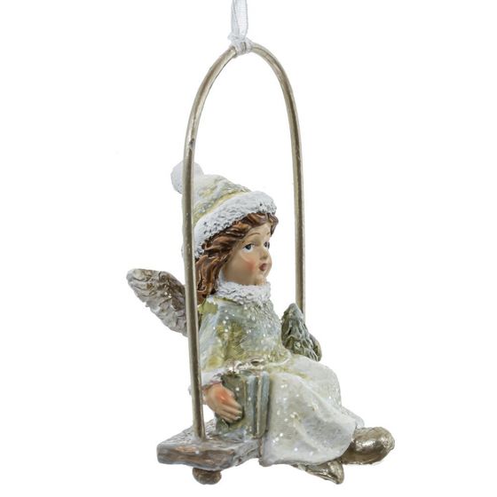 Изделие декоративное подвесное &quot;Девочка на качелях&quot;, L5 W3,5 H8 см, 2в.