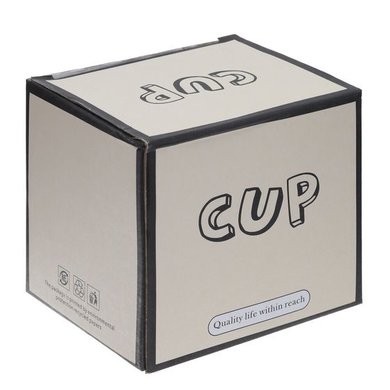 Кружка с крышкой и ложкой, 400 мл, L14 W10 H13 см, цвет микс