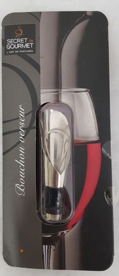 !09 Набор винный 2 предмета: Пробка для бутылки металл + Каплеуловитель нержавеющая сталь