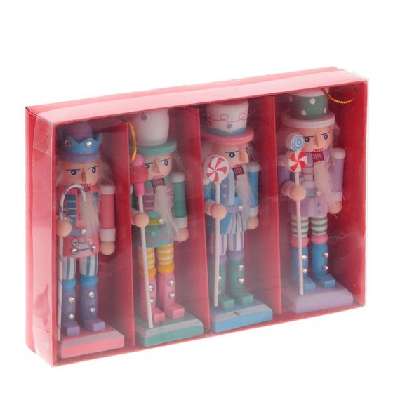 Набор из 4шт Украшение новогоднее &quot;Щелкунчик&quot;, L19 W4 H13,5 см