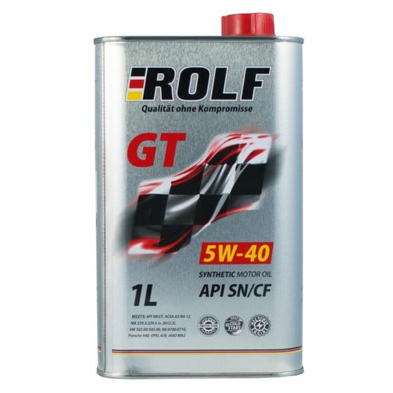 Моторное масло Rolf GT 5W-40 SN/CF синтетическое, 1 л