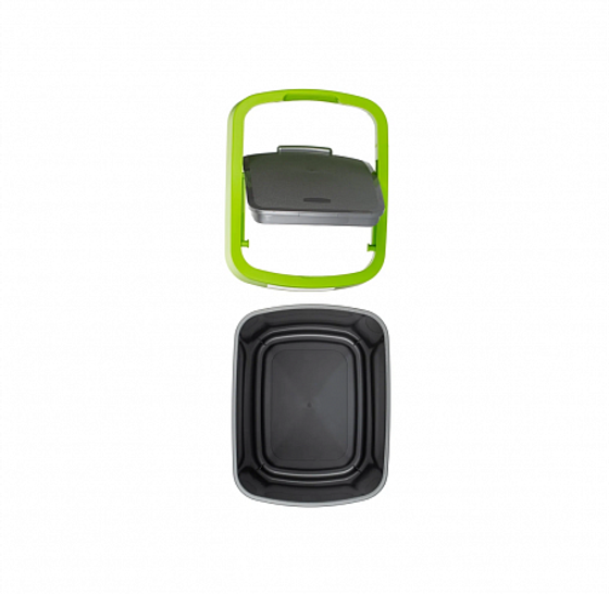 Контейнер для мусора FLIP BIN серебристый/зеленый 9л