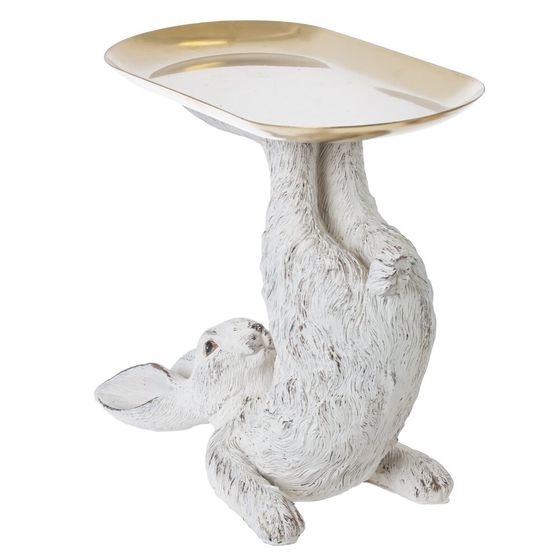 Фигурка декоративная "Заяц" с подставкой, L20 W8,5 H15 см