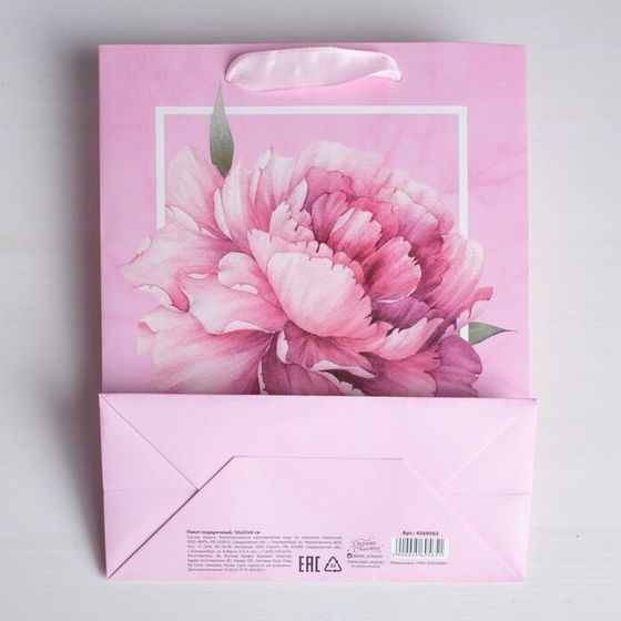 !Пакет ламинированный 3 штуки вертикальный «Пион» MS 18 × 23 × 8 см.