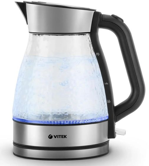 Чайник электрический Vitek VT-8808 1.7л. 2200Вт прозрачный/нержавеющая сталь