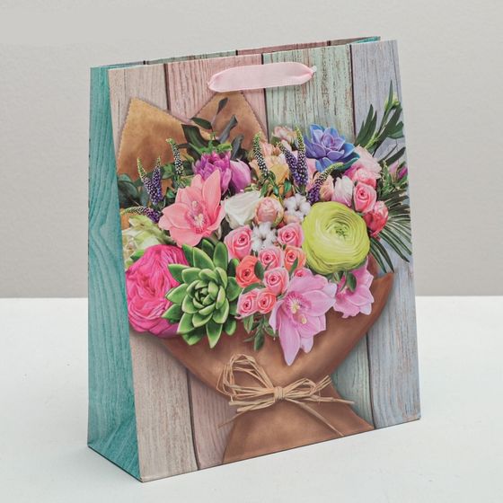 !09 НАБОР 2 ШТУКИ - Пакет ламинированный вертикальный «Поздравляю!», ML 23 × 27 × 11,5 см