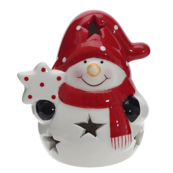 Фигурка декоративная "Снеговик" с подсветкой (LR44x2), L8 W6,5 H9,5 см