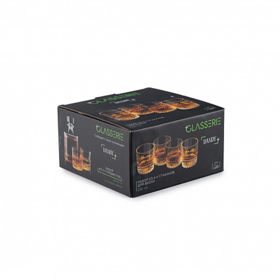 Набор из 4-х стаканов для виски DANDY 290 мл