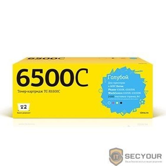 Картридж лазерный T2 106R01601 Xerox Phaser 6500N/6500DN/WorkCentre 6505N/6505DN (2000 стр.) голубой, с чипом