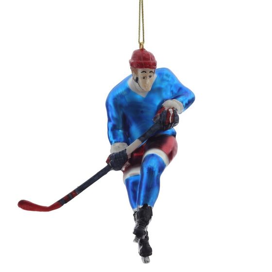 Украшение новогоднее "Хоккеист", L11,5 W4,5 H13 см, 2в.