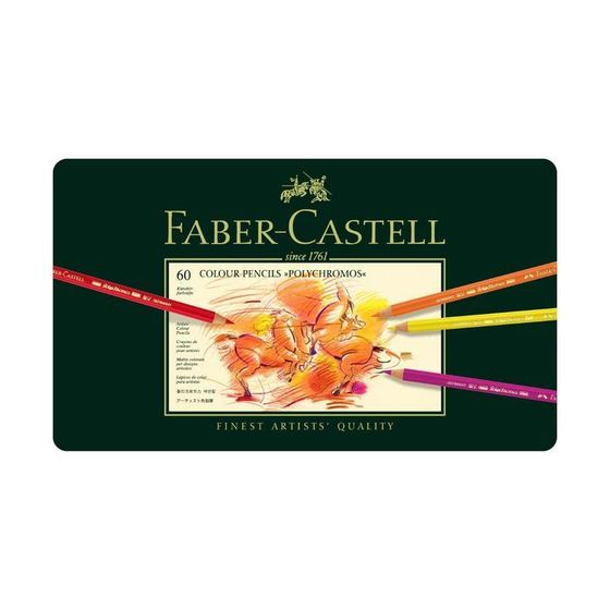 Карандаши художественные набор Faber-Castell Polychromos® 60 цветов, в металлической коробке