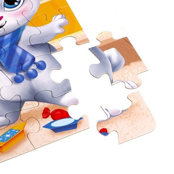 !09 Набор из 2-х пазлов - Пазл «Украшаем новогоднюю ёлочку», по 35 деталей