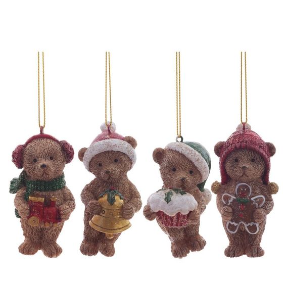 Изделие декоративное подвесное &quot;Медвежонок&quot;, L4 W3,5 H7 см, 4в.