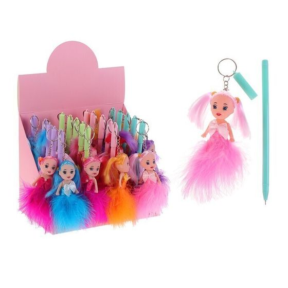 !09 Ручка (набор 4 штуки) гелевая-прикол "Девочка", МИКС