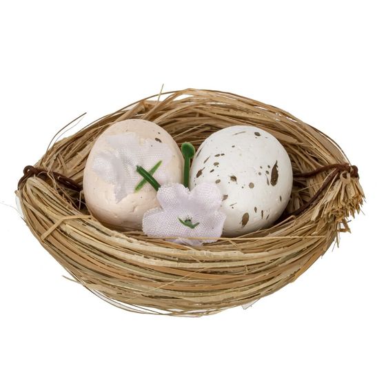 Набор из 6-ти изделий декоративных "Гнездо пасхальное" (6*3), L16,5 W11,5 H3 см