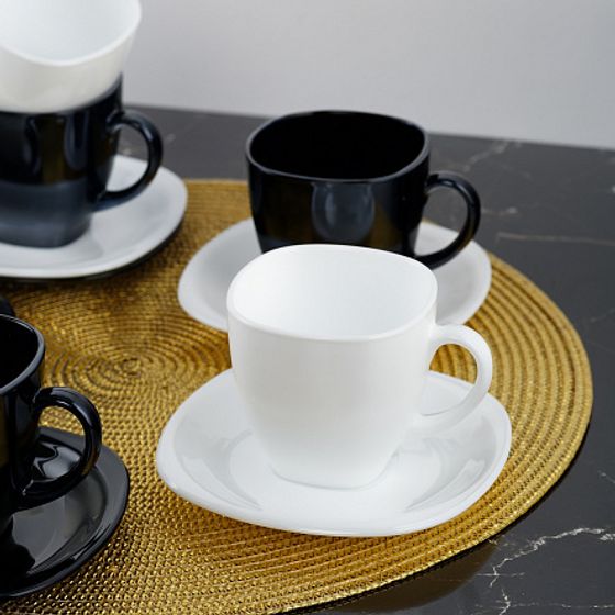 Чайный набор КАРИН 220мл черно-белый