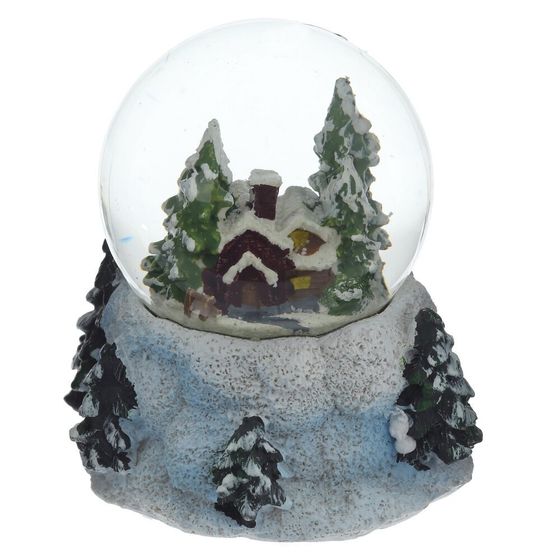 Фигурка декор в стекл шаре &quot;Домик/Олень&quot;, D 6.5 см, L9 W8 H9 см, 3в.