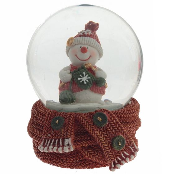Фигурка декор в стекл шаре &quot;Снеговик-добряк&quot;, D 6.5 см, L6,5 W7,5 H8,5 см