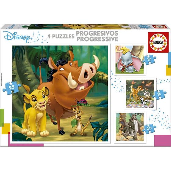 EDUCA BORRAS Progre Animals Dumbo+Bambi+Lion King Puzzle